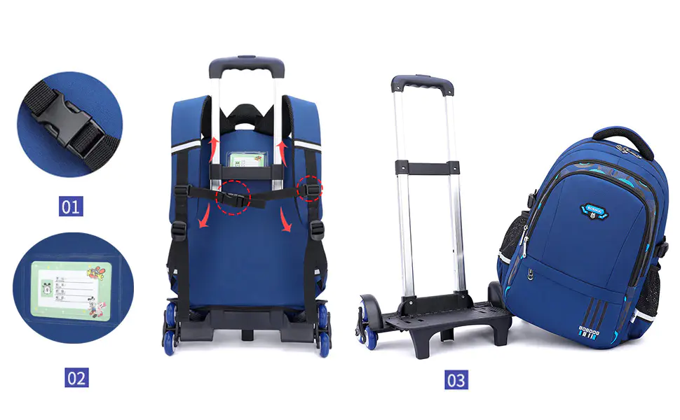 Rolling backpack for kids
