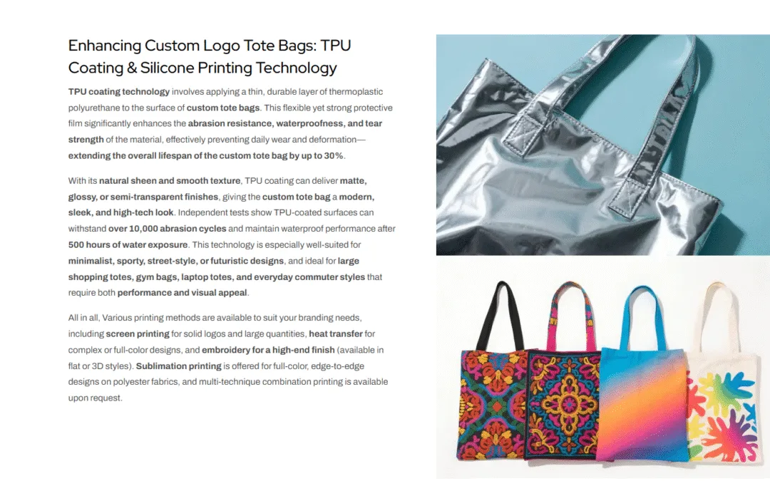 Best 5 TPU Tote Bag Factories in the US