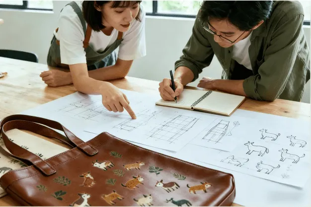 custom fashion leather tote bag